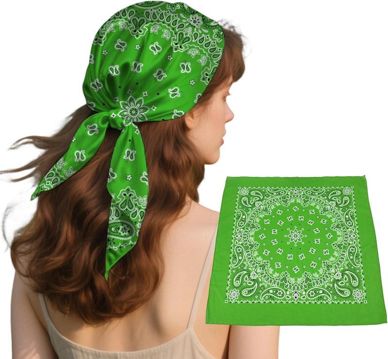 HankieWorld Store Bandana single Pack Soft Thin 27 inch Cotton Paisley Design Extra Large Headwear - Image 1